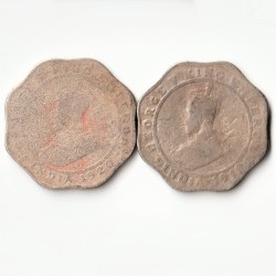 Combo Set of 4 Anna 1919-1920 Copper-Nickel Coin of King George V British India Coinage