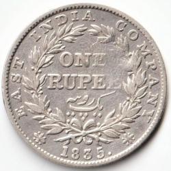 Rare RS Mark One Rupee 1835 Silver Coin of King William iiii British India Coinage