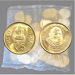 Rs 5 Acharya Tulsi Birth Cenetary RBI Commemorative 100 coin Pouch Mumbai Mint MULE