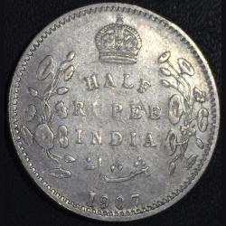 1907 Edward Half Ruppes Silver Coin" British India 100% Original Coin #K3
