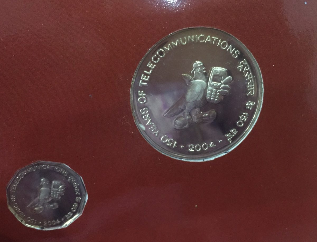 150 Years Of Telecommunications (Unc Set ) Kollatta Mint 2 coin set