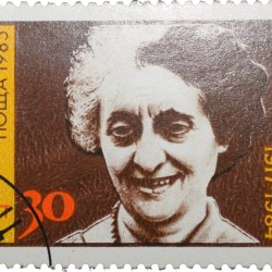 Postal Stamp of Bulgaria with Indira Gandhi - 3rd Prime Minister of India - Used Condition as per Image.