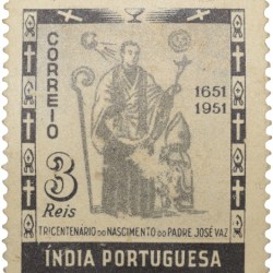Postal Stamp of Portuguese India - 3 Reis - Jose Vaz - Mint Un-Used Condition as per Image.