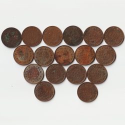 17 Coins Set of 1/12 Anna 1912 to 1936 Bronze Coins of King George V British India Coinage