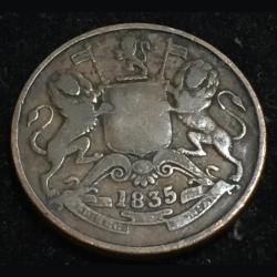 British India ½ Anna 1835 East India Company Rare Coin #L-46