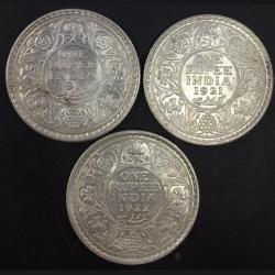 1911,1921,1922 Rare date's top grade almost unc Type set George fifth British india coin