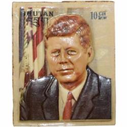Innovative 2D Postal Stamp of Bhutan 10 Chhertums with John Fitzgerald Kennedy (May 29, 1917 – Novem