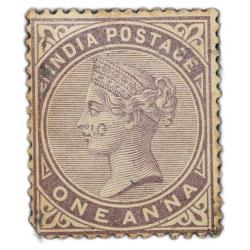 Postage Stamp of Victoria (AD 1883) 1 Anna Brown-Purple Colour - Used Condition as per Image.
