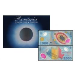 Romania 2,000 Lei Banknote, 1999, P-111b, UNC, Polymer, Original Folder