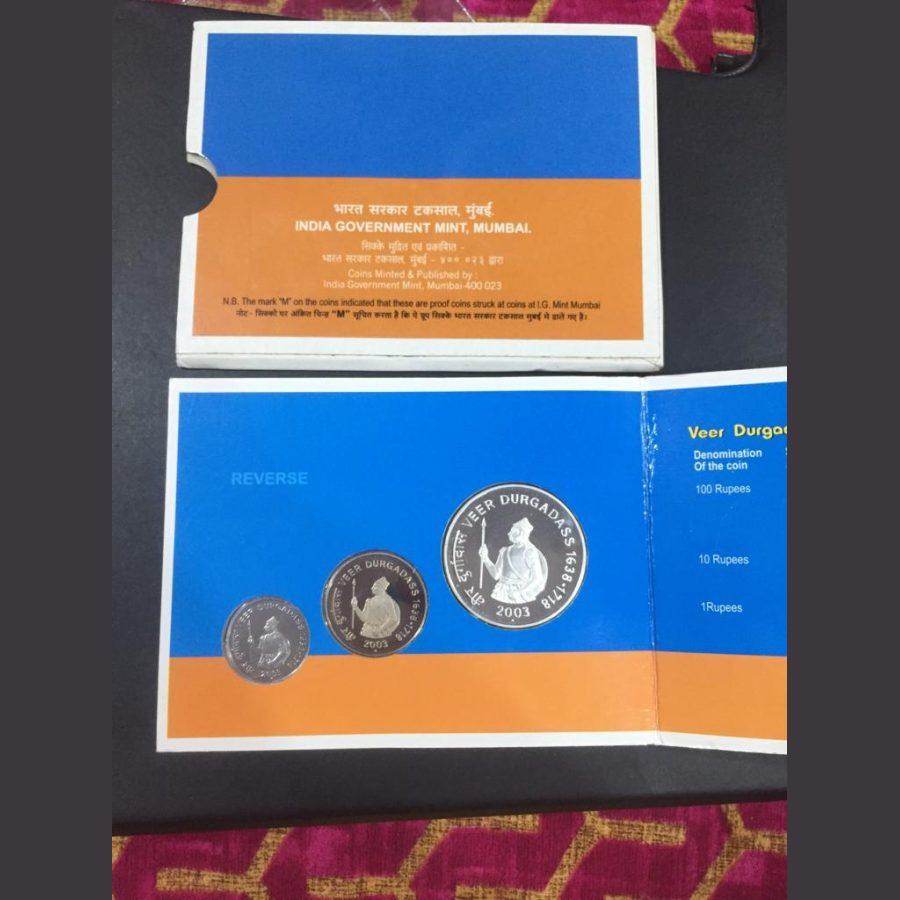 Veer durga daas (UNC set) 3 coin set. Mumbai mint ishu set