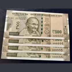 .. Fancy Number India ₹500 Note 💎💎Gem UNC DENOMINATION:500₹ Condition Is as PER Images 222222.