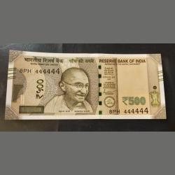 Rare Rare India ₹500 Note 💎💎Gem UNC DENOMINATION:500₹ Solid Fancy Number 444444 Gem 💎 unc EXCE