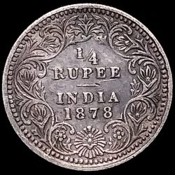1/4 Rupee 1878 Victoria Empress