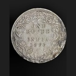 One Rupee 1893 Victoria Empress B mint Mark In Good Condition