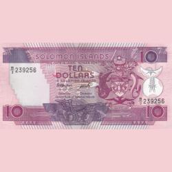 Solomon Islands 10 Dollars 1986 Old Issue UNC Note