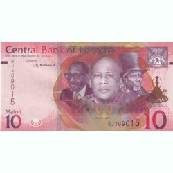 Lesotho 10 Maloti 2021-22 Unc note