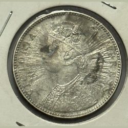 Victoria One Rupee 1890 Sun Burst Error Coin High Grade Rare