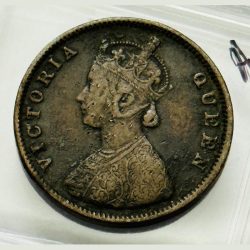 British India Victoria Half Anna 1862 Copper Coin Rare