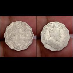 British India One Anna Cu/Ni Year 1910 King Edward-VII ***Rare*** Collectable Grade.