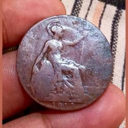 Great Britain Year 1912 One Penny King George-V in Used Condition.