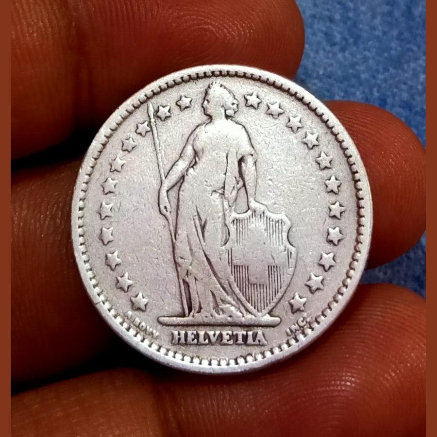 Switzerland Silver 1/2 Francs, 1 Francs, 2 Francs "Helvetica" Set of 3 Coins **V. Rare** Collectable Grades.