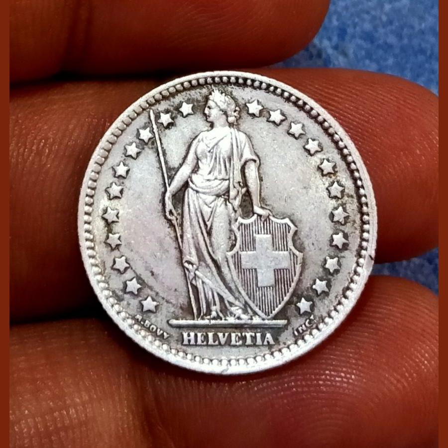Switzerland Silver 1/2 Francs, 1 Francs, 2 Francs "Helvetica" Set of 3 Coins **V. Rare** Collectable Grades.