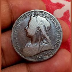 Great Britain Queen Victoria One Penny Year 1901 Last Date Weight 9.4 Grams Big Size Diameter 31 mm **Rare Coinage** Collectable Grade.