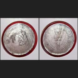 One Rupee Cu/Ni Commemorative Issue FOOD and Nutrition 8° Clock Rotation Error **Rare** Collectable Grade.