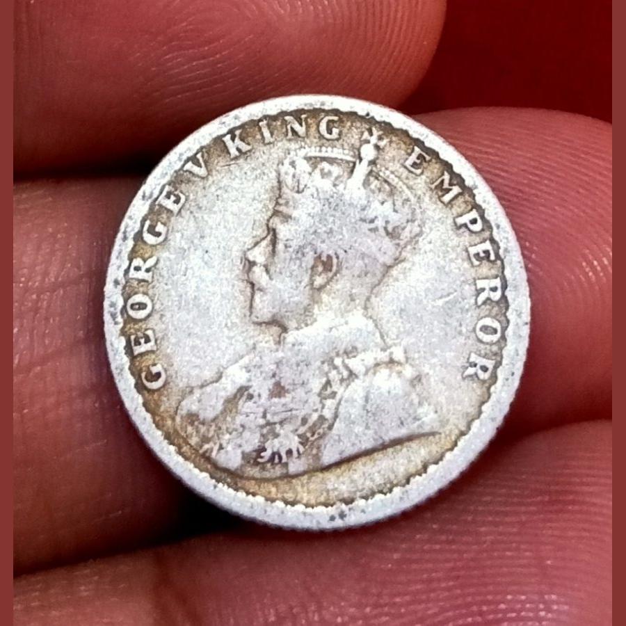 British India Silver 1/4 Rupee Year 1912 King George-V **Scare** Collectable Grade.