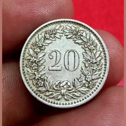 Switzerland Confederation 20 Rappen Year 1971 "Helvetica" in High Collectable Grade.