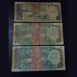 100 ₹ independence india 3 different Signature set lowest price set