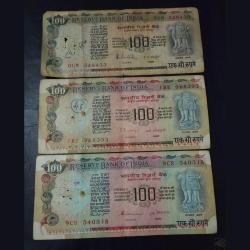 100 ₹ independence india 3 different Signature set lowest price set