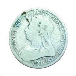 Great British Silver Six Pence Year 1893 Queen Victoria **V. Rare** Collectable Grade.