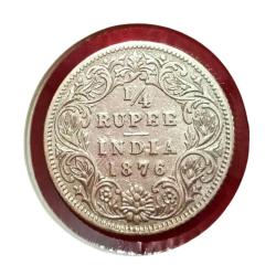 British India Silver 1/2 Rupee KEY Year 1876 Queen Victoria **Rare** High Collectable Grade.