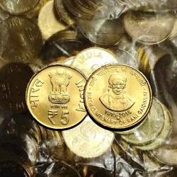 Rare 5 Rupee Rani Gaidinliu Hyderabad Mint RBI 1 Coins Commemorative Coins