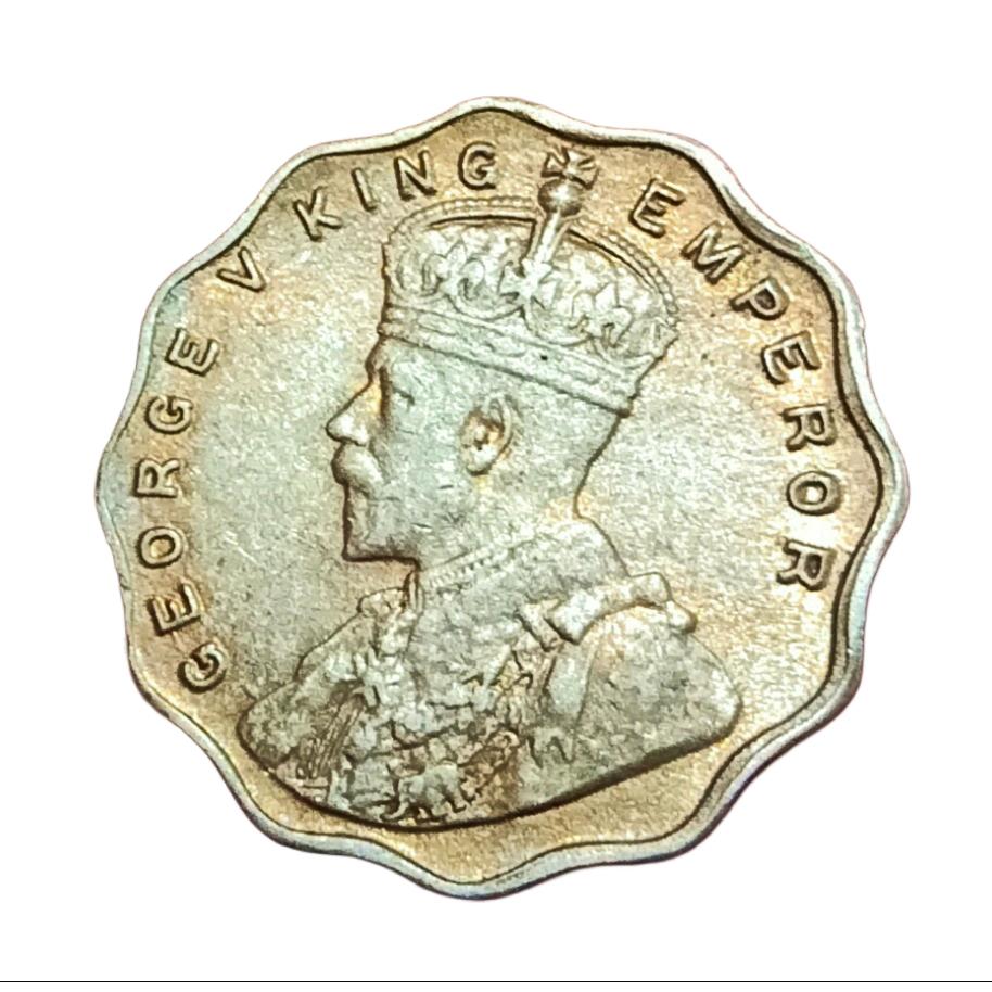 British India One Anna Cu/ni Year 1919 King George-vscare High Collectable Grade