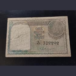 ₹1 3rd issue green color Gray green color signature KG ambegonkar Condition weak as Images