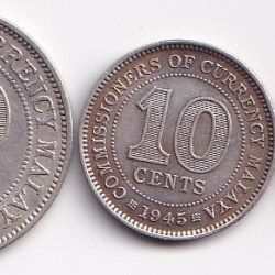 Malaya1945 Silver George Six 3 Pcs Rare Set #S503