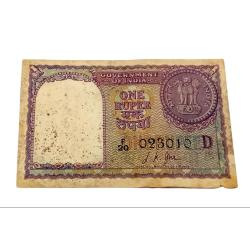 One Rupee Big Coin Old L.K JHA with Semi-Fancy Number **Rare** Collectable Grade.