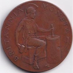 United Kingdom Royal Mint - Trial Die 1952 Big size copper coin token #R20