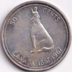 1967 Canada 50 Cents - Elizabeth II Confederation Weight 11.6638 g Silver Coin #R79