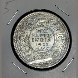 **Extremely Rare**One Rupee George V King 1921 Bombay Mint GEM UNC