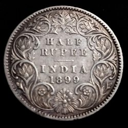 Half Rupee 1899 Victoria Empress Calcutta Mint **Rare**