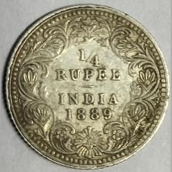 1/4 Rupee 1889 Victoria Empress