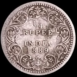 1/4 Rupees Victoria Queen 1889