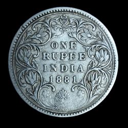 One Rupee 1881 Victoria Empress Rare Coin Bombay Mint