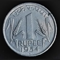 Rare One Rupee Old Coin 1954
