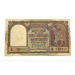 10 Rupees Big Fafra Issue P.C Bhattacharya in Collectable Grade.
