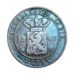 Nederlands East Indies Copper 1 Cent Year 1907 in Collectable Grade.
