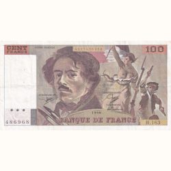 France 100 Frace (1990) Old Issue Very Rare Top Condition Note